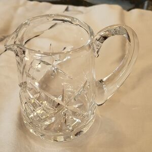 Crystal Cut Glass Creamer Pitcher - Clear